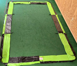 10x17 Trampoline Frame Pad – Fits Upper Bounce | Green & Black | 12" Wide Safety Pad With Notches