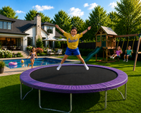15’ Premium Round Trampoline Frame Pads 12" Wide  - Made In USA - For Trampolines With 8.5" Springs