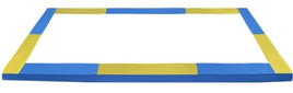 9x15 Trampoline Frame Pad – Fits Upper Bounce | Blue & Yellow | 12" Wide Safety Pad